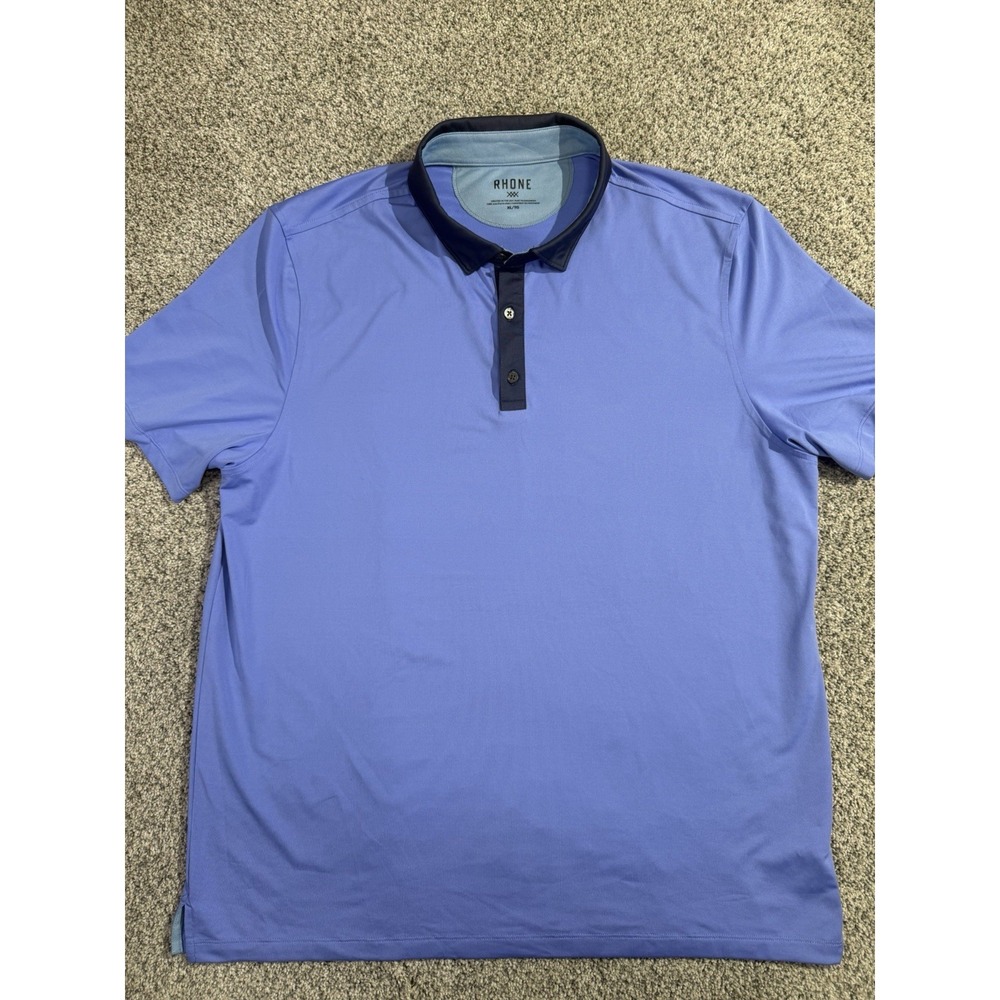 Rhone Men's Golf Sport Polo Shirt Short Sleeve Blue Purple Size‎ XL